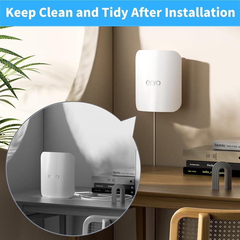 SENLEG eero Max 7 Wall Mount Bracket, Router Holder for eero Max 7 Tri-Band Mesh WiFi System, Hidden Cable Management - Save Space(1 Pack) - Image 3